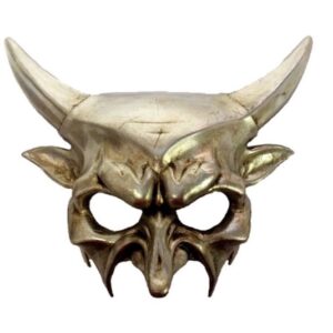Adult Half Face Devil Mask - Silver
